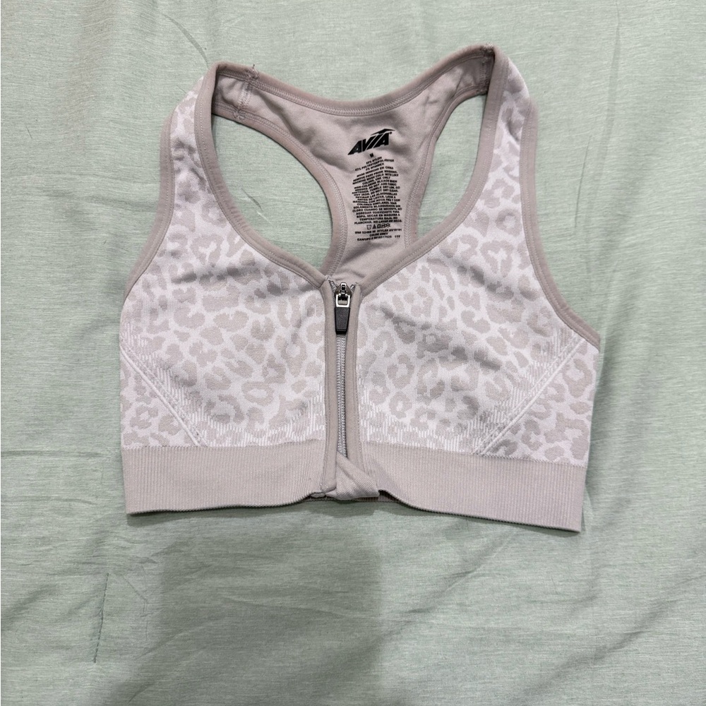 Zip front sports bra
